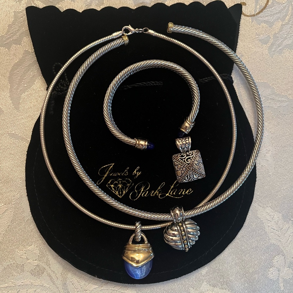 Park Lane Silver Jewelry Set with Blue Accents